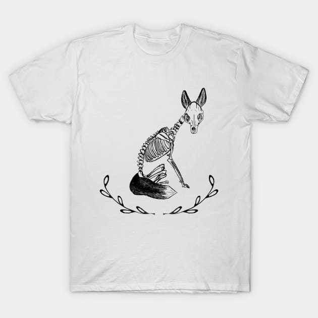 Fox Skeleton T-Shirt by deadlydelicatedesigns